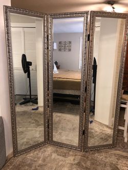 Tri-Fold Full Length Floor Mirror