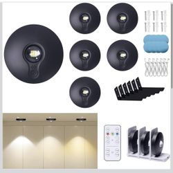 6-Pack Rechargeable Puck Lights with Remote - New In Box
