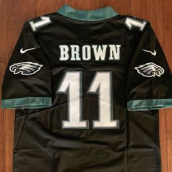 Black Jalen hurts Philadelphia Eagles jersey   Or Brown