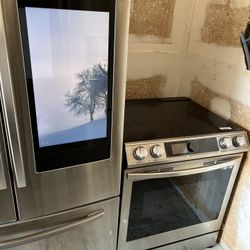 Samsung French Door Refrigerator And Glass Stove Electric Ari Fryer 