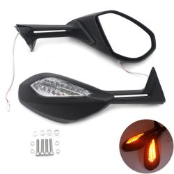 Black LED Turn Signal Light Mirrors For Ducati 1299 Panigale S 15-18 959 Panigale 15-20 PN: MT252-046-BK