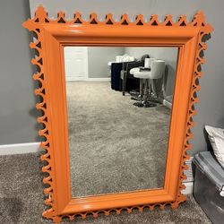 large statement mirror - Bold Orange Frame