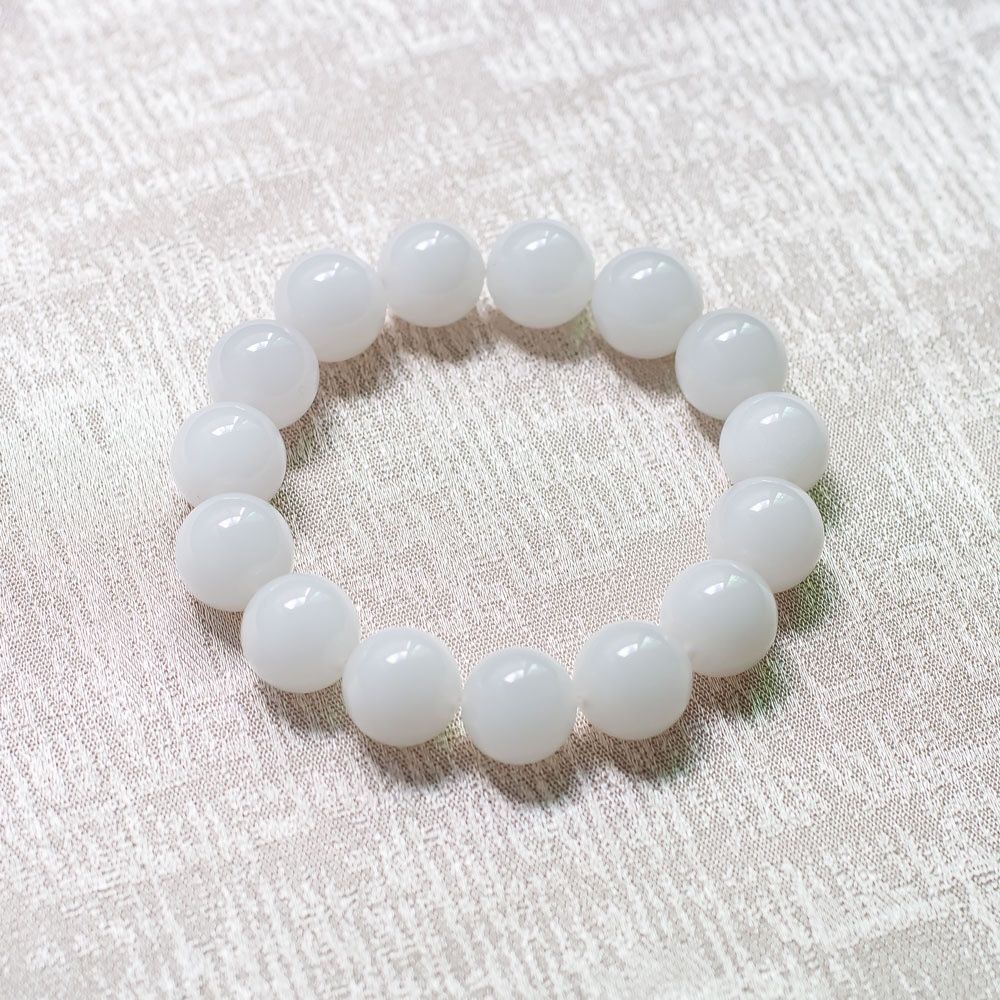 14mm Hetian Jade Bracelet For Men