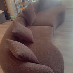Brown Boneless Couch 
