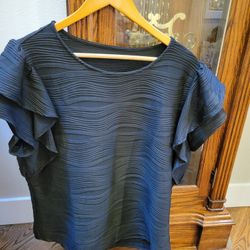 Very Black Ladies Dressy Short Sleeve Blouse  2x
