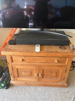 Solid 100% Pine Wood TV Stand Cabinet