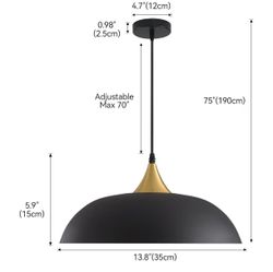 Hardwired Matte black pendant light