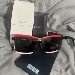Prada PR 61XS 03B5S0 red and black and pink 100% AUTHENTIC
