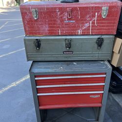 Three Vintage Craftsman Tool Boxes  