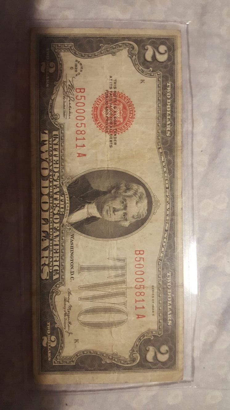 3. 2 dollar bill