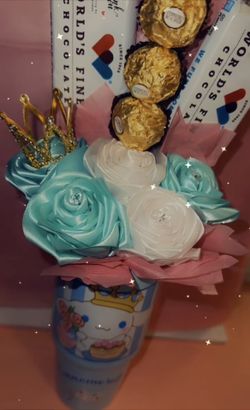 Tumbler With Chocolate And Eternal Roses Or handbag