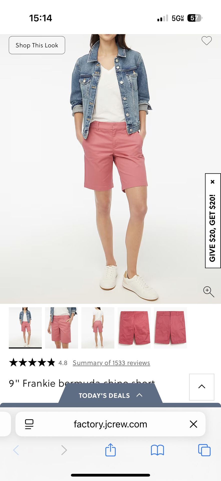 JCrew 9” Frankie Bermuda Shorts Size 0 Dusty Red