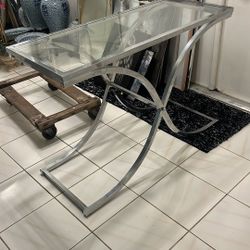 Glass And Chrome Console Table