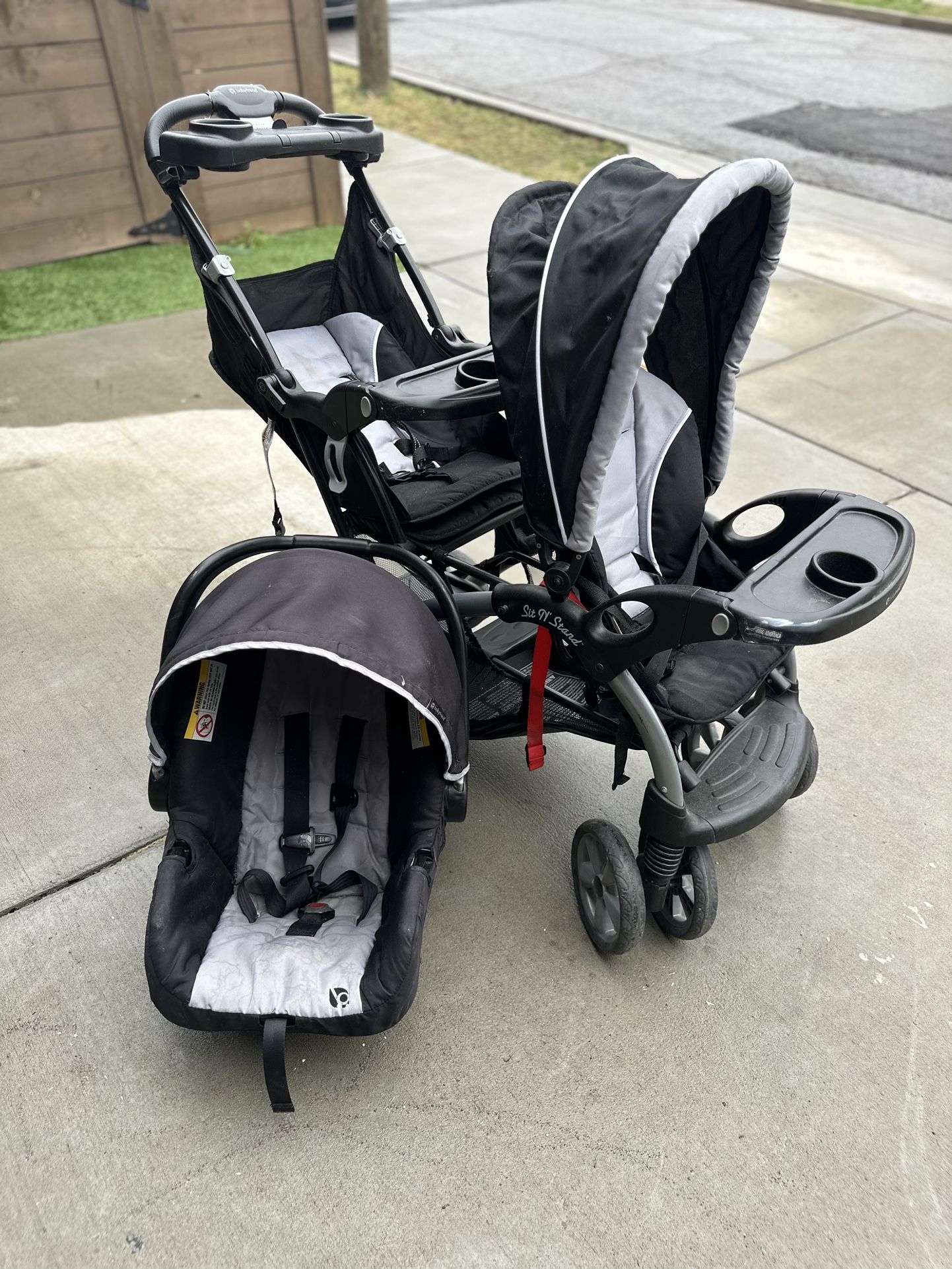 Double Stroller with Car Seat