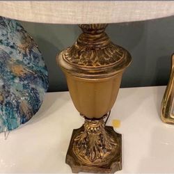 Vintage Lamp 27” Tall With New Lampshade 