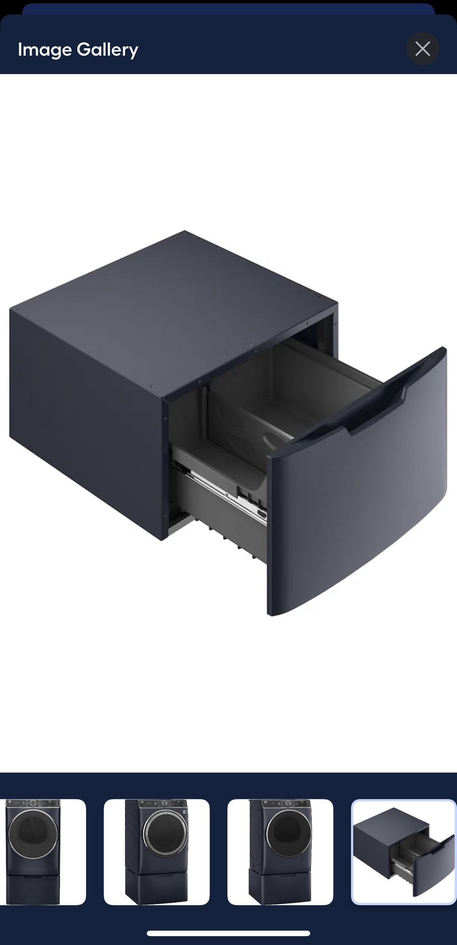 GE Universal Laundry Pedestal (Sapphire Blue) with Storage Drawer