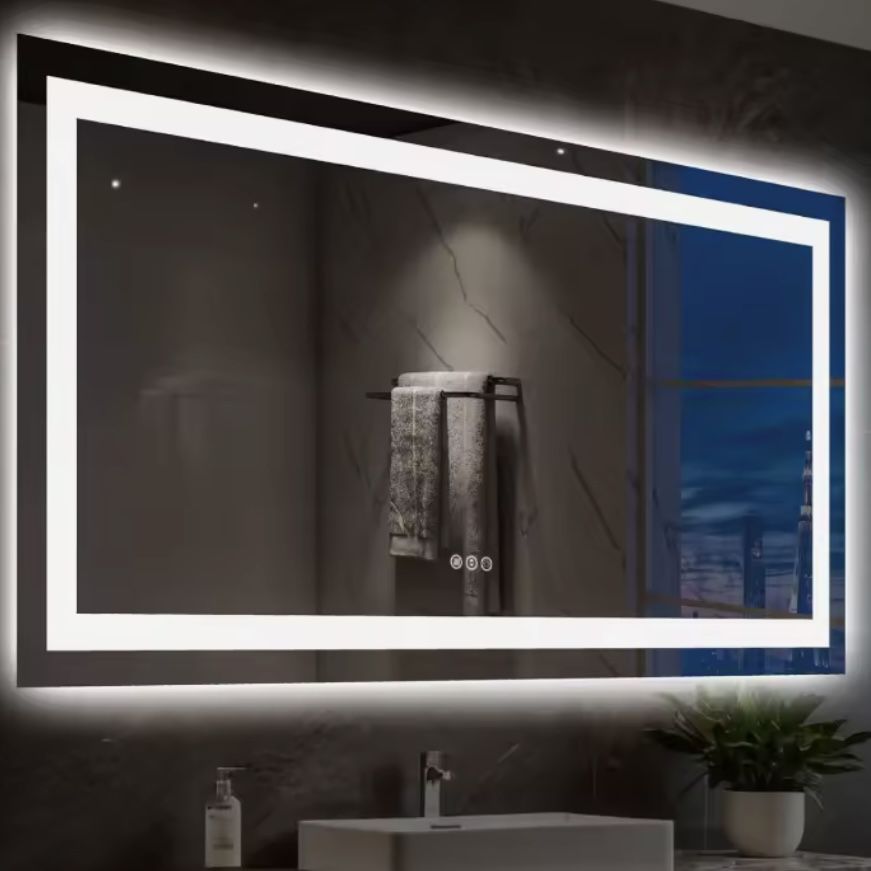 MIRROR - 59” X 36”  Touch Button Bathroom Mirror Dimmable Switchable Color LED with Defogger