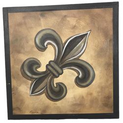 20x20 CORT Designer Fleur-de-Lis Canvas Wall Art – Signed Rene, Tuscan Old World Style