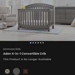 Grey Convertible Crib Set