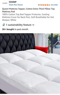 COONP Queen Mattress Topper Cotton Pillow Top