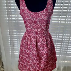 Pink And White Fit & Flare Dress (M)