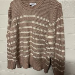 Liz Claiborne Cream Stripped Sweater