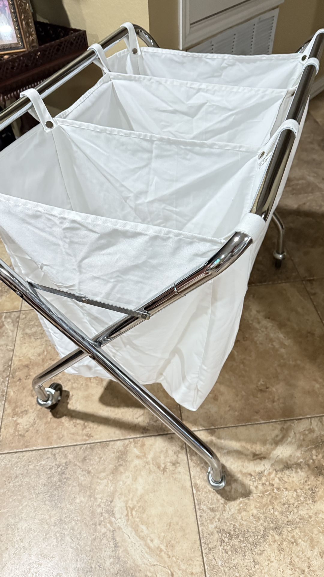 3-Section Metal Laundry Sorter hamper