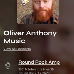 Oliver Anthony Round Rock Tix (Fri 5th)