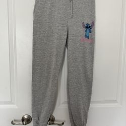 Disney Gray Joggers with Blue Stitch Character Design size small