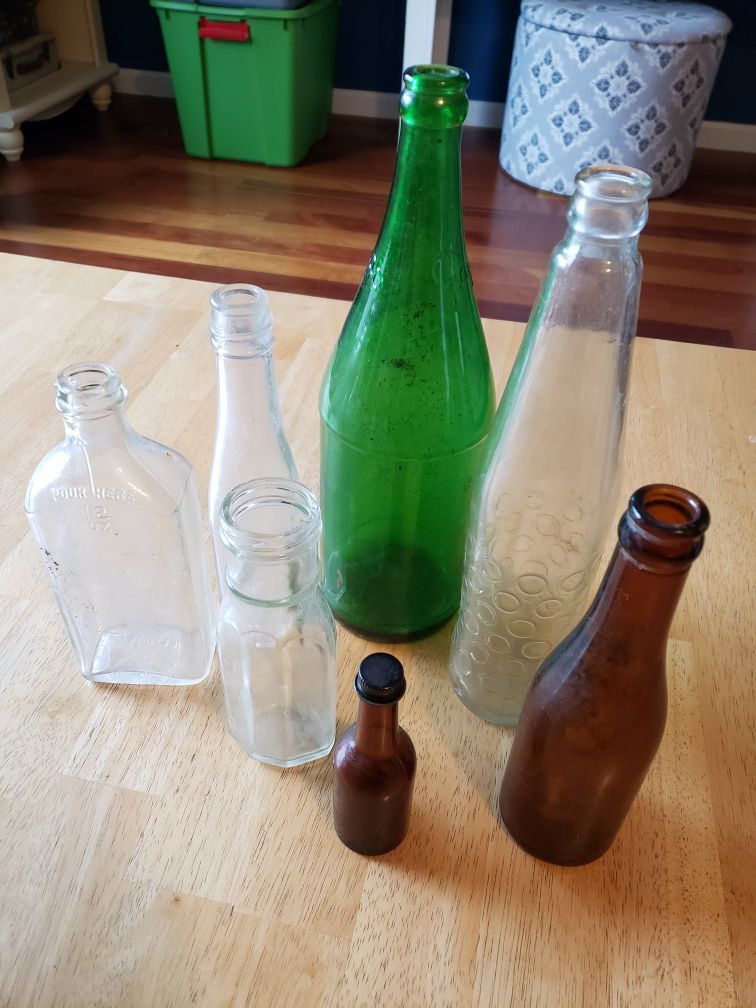 Vintage glass bottles