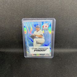 Leaf 15th Anniversary Mariano Rivera 1/1 Pre-Production Proof Blue Hologram