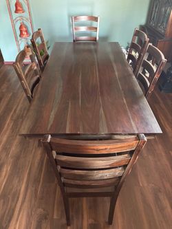 Solid Wood Dining Table with 6 Chairs $775. OBO