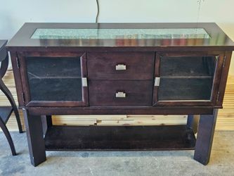 Wood Espresso Bar Cabinet