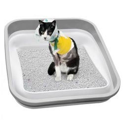 “New Cat Litter Box (w/low Entry Side For Older Or Injured Or Arthritic Cats(retail$49)
