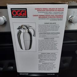 OGGl ROTARING TOP THERMAL VACUUM CARAFE WITH PRESS BUTTON 1LT/34 OZ  ORIJINAL PRECIO $45 IS NEW 