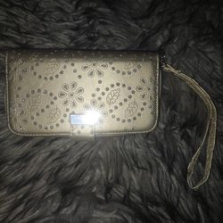 Gold & Glitter Wallet With Holding Cord / Cartera Dorada Con Brillo