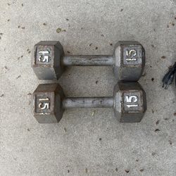 2- 15 pound weights