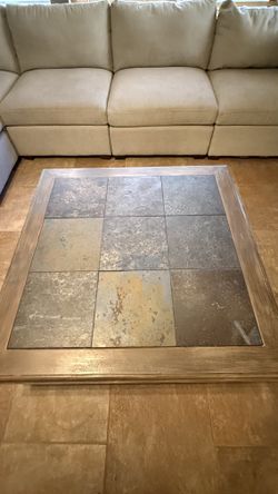 Metal with stone coffee table