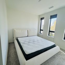 Modern King Bed, Mattress and Recliner Couch