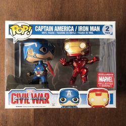 Funko Pop Figure Captain America Iron Man Collector Corps Exclusive