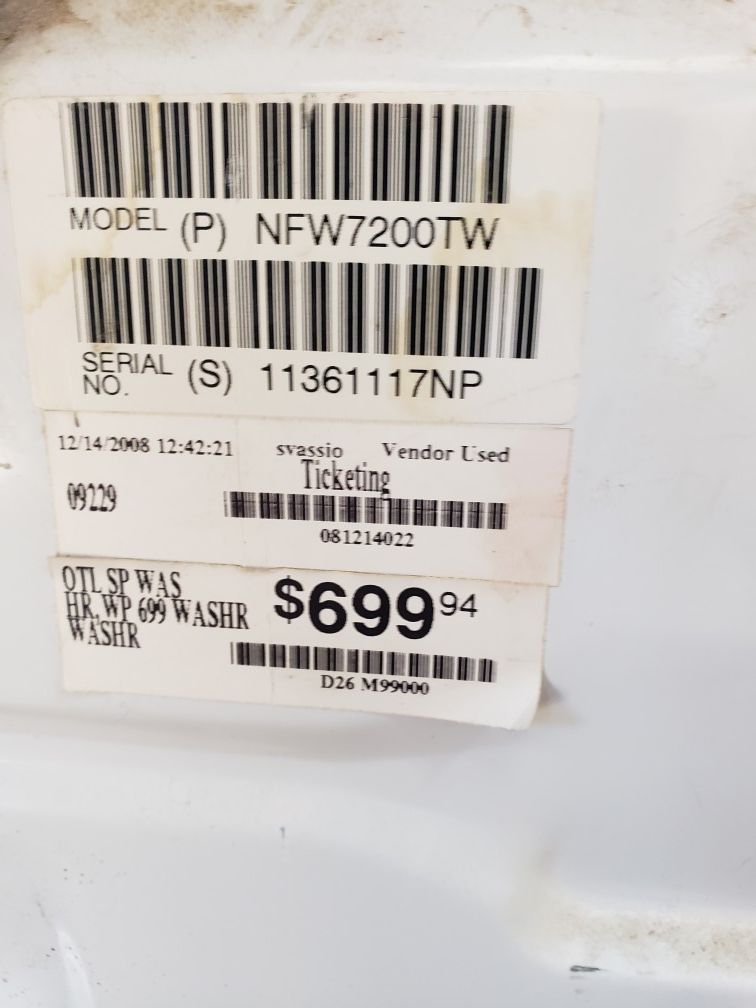 Amana nfw7200tw washer 225obo for Sale in Sparks, NV OfferUp