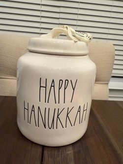Rae Dunn Happy Hanukkah Ceramic Canister