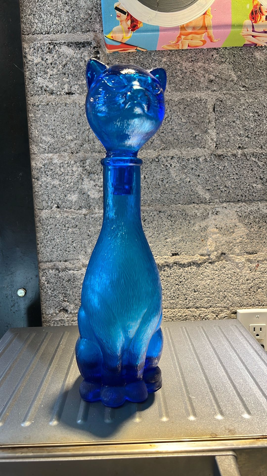 Vintage Glass Cat Sculpture 