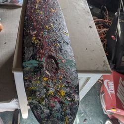 Drip Arts On Longboard Skateboard (Sector Nine)