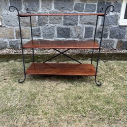 Vintage Solid Wood & Wrought Iron shelf