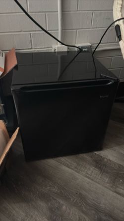 Black mini fridge