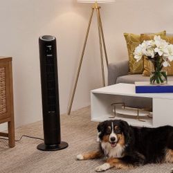 Holmes 37" Digital Oscillating 5 Speed Tower Fan with Clear Read Display and Remote Control Black