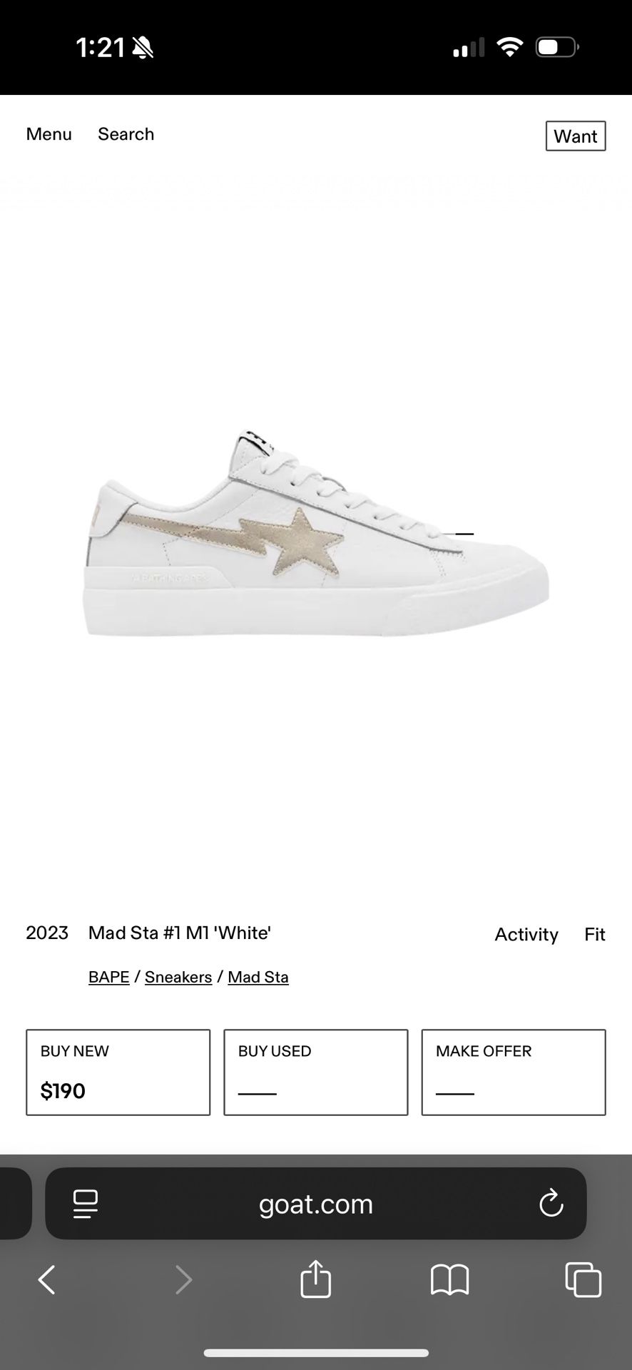 Bapesta Mads Sta White