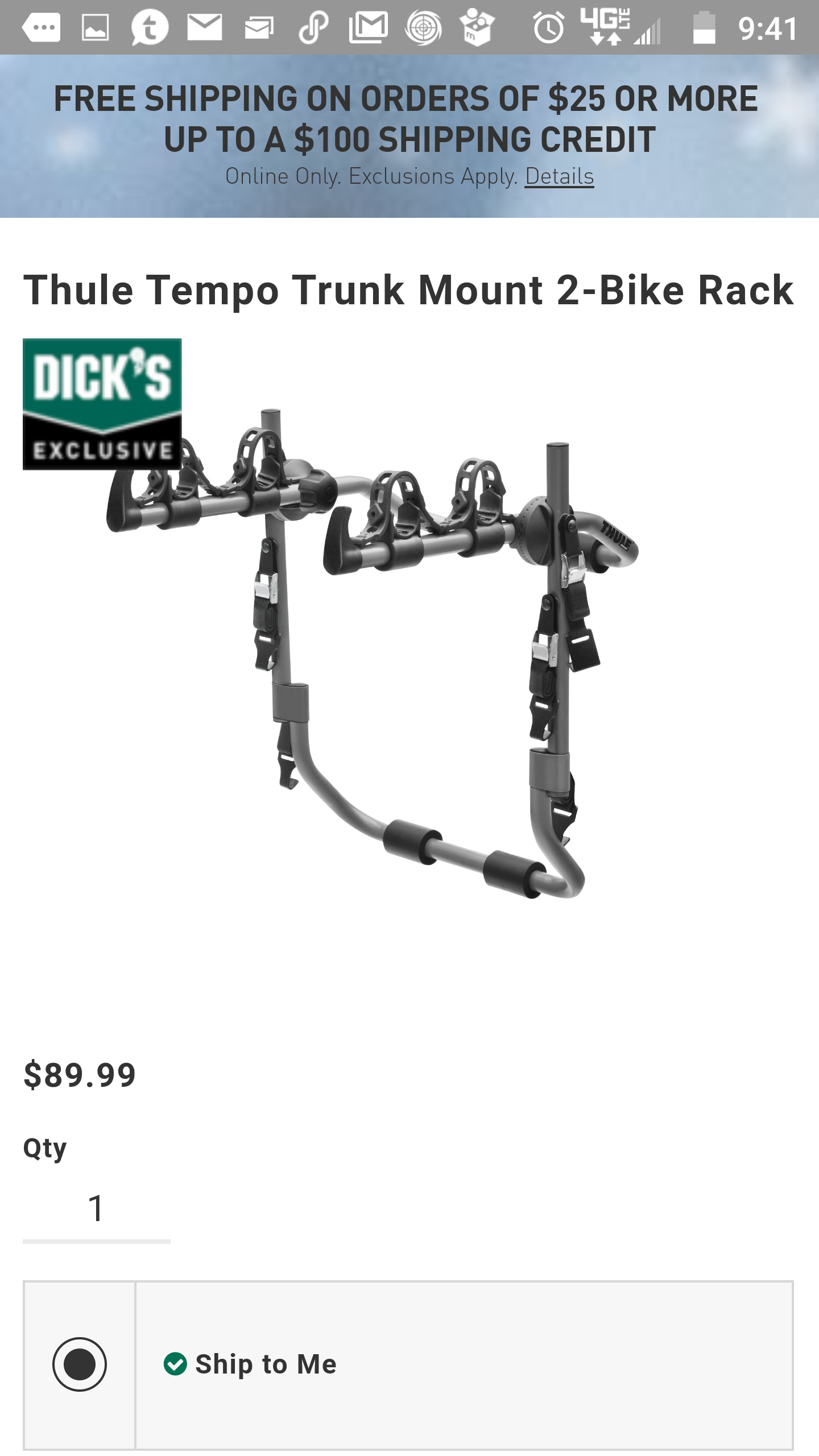 THULE Tempo 2 Trunk Bike Rack 968 dsg for Sale in Hillsborough NC OfferUp