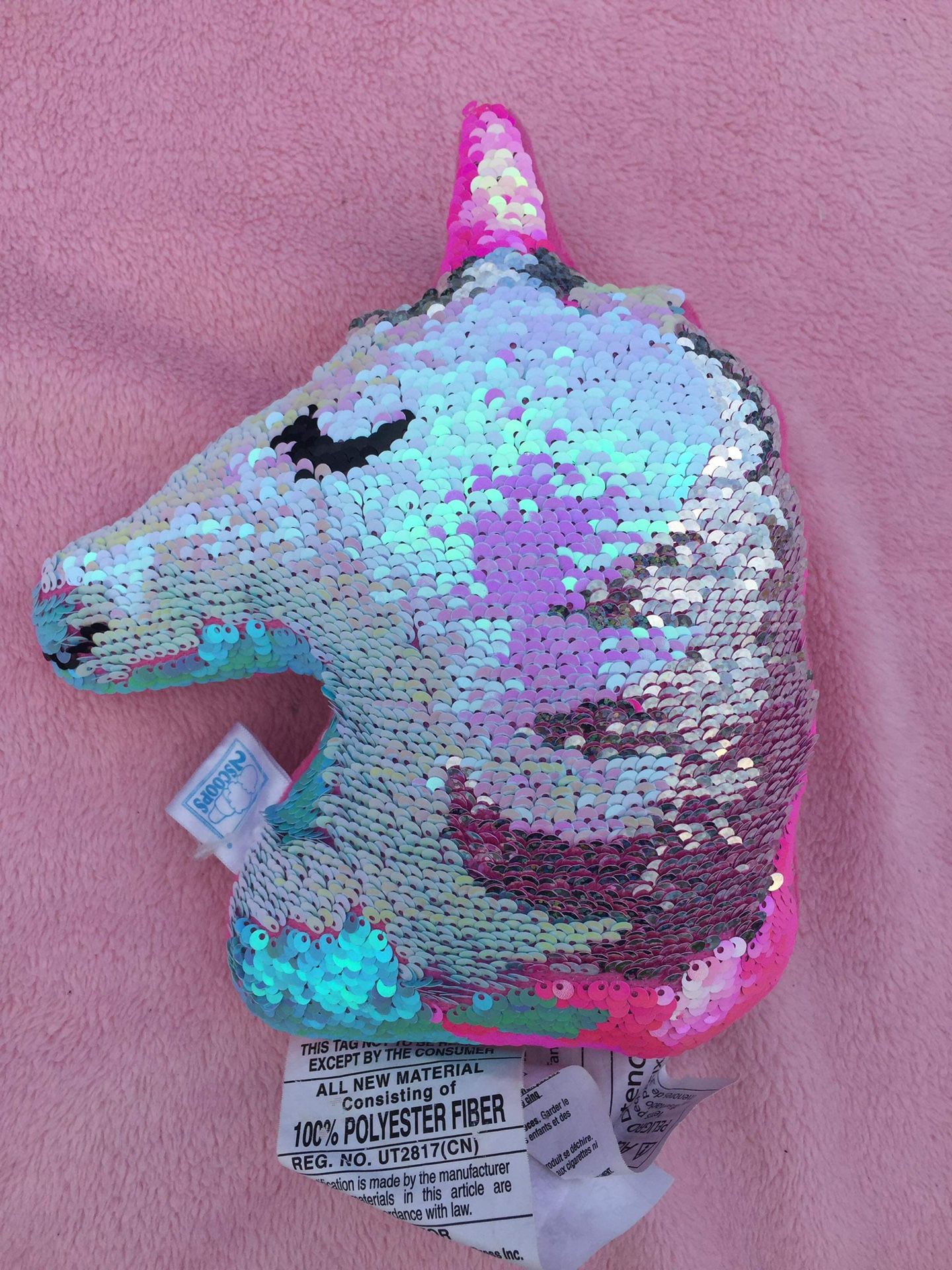 Sparkle changing colors PLUSH UNICORN PILLOW by 2 Scoops